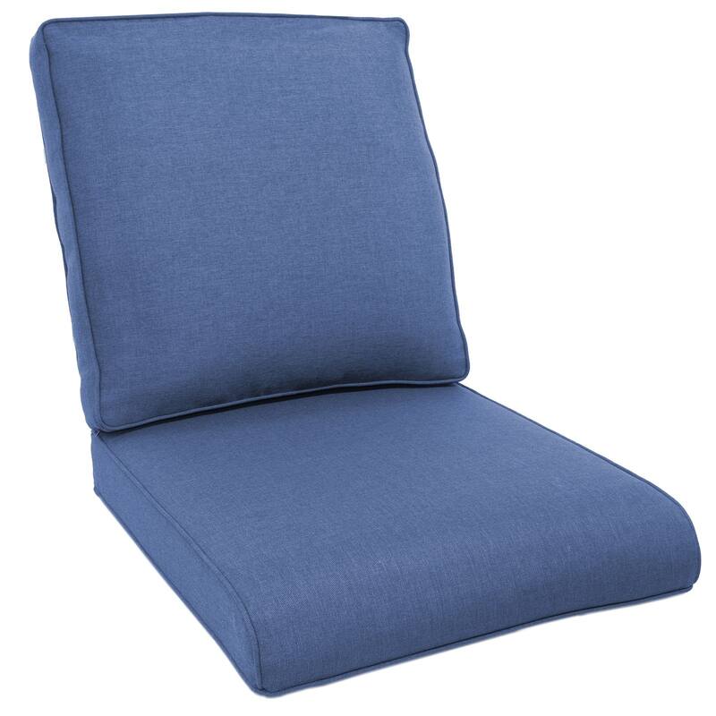 Pocassy 22x25x4" Outdoor Cushion for Swivel Chairs Sofa Set - Blue Cushion - 1 Set Seat & Back Cushion