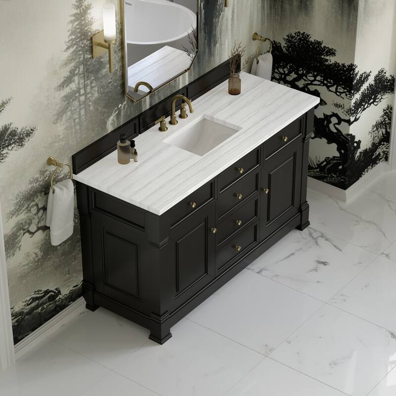 Brookfield 60S" Single Vanity, Black Onyx - Arctic Fall
