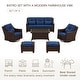 preview thumbnail 43 of 105, Murphy Outdoor Wicker Patio Outdoor Sofa Swivel Chair Coffee Table