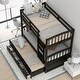 preview thumbnail 19 of 30, Rustic Concise Design Twin over Twin Bunk Bed with Build-In Ladder,Trundle and Storage Drawers,Arched Headboard and Footboard