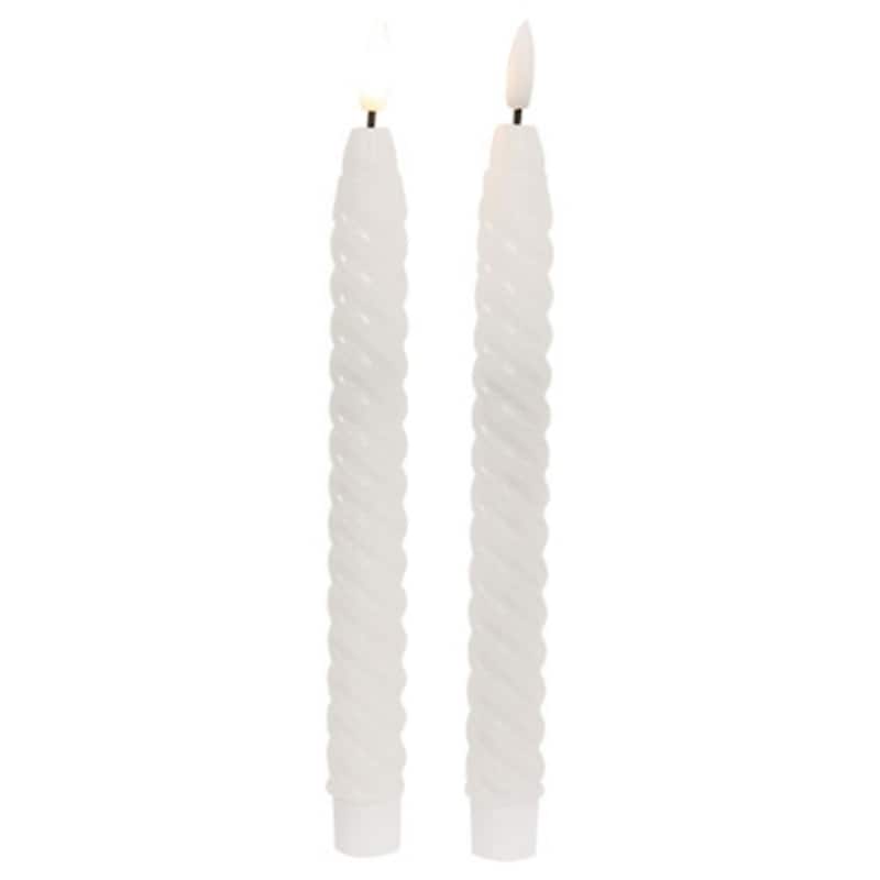 Twisty Timer Taper Electric Candles Set of 2 - 1 x 1 x 10 in. - White