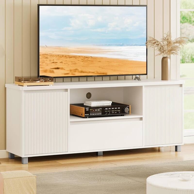Modern Fluted TV Stand for TVs Up to 70" for Living Room - N/A