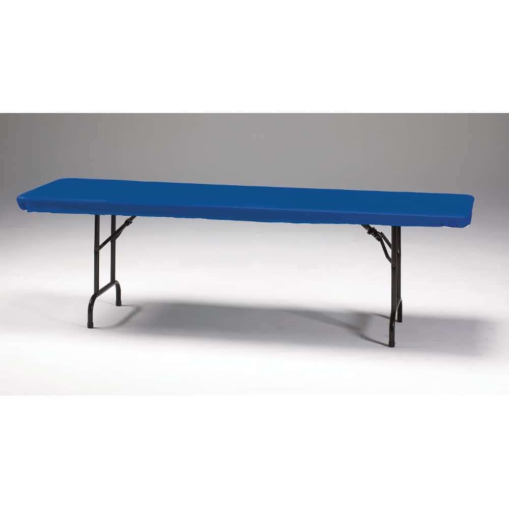 12 Blue Solid Stay Put Plastic Picnic Party Table Covers 96"
