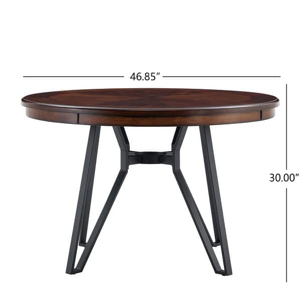 dimension image slide 1 of 2, Christopher Knight Home Round Dining Table with Metal Base - 46.85" W x 46.85" D x 30" H