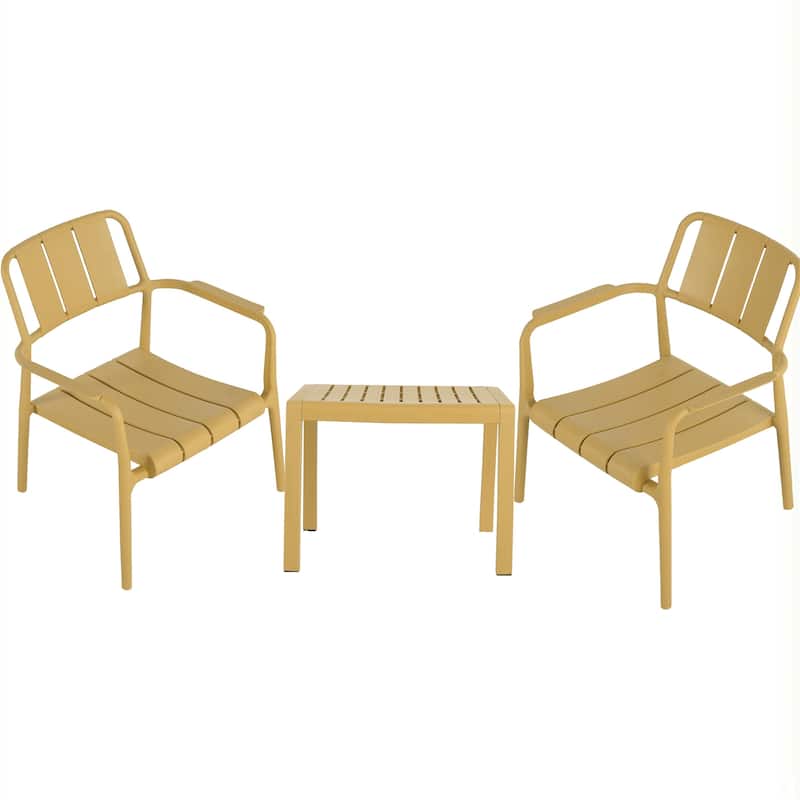 3-Piece Patio Set,Indoor/Outdoor Multi-Purpose Furniture - Brick Yellow