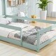 preview thumbnail 4 of 22, Twin Size Wooden Floor Bed with House-Style Headboard and Guardrails for Safe and Imaginative Sleep