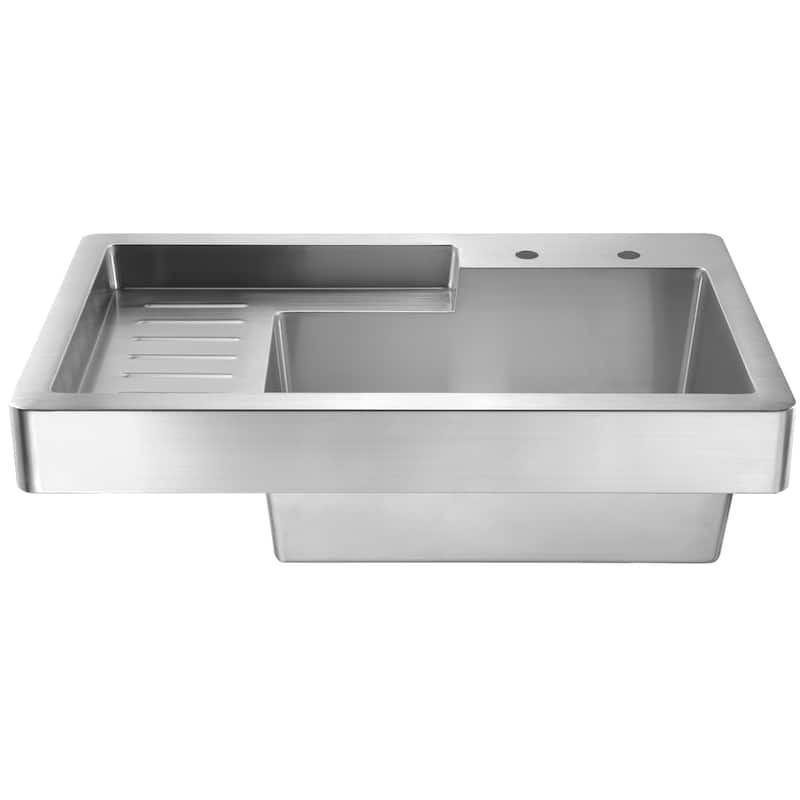 Single Bowl Drop in Utility Sink with Drainboard