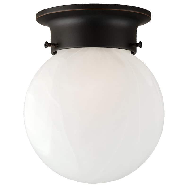 Millbridge Oil Rubbed Bronze Dimmable 1-Light Flush Mount Ceiling Light