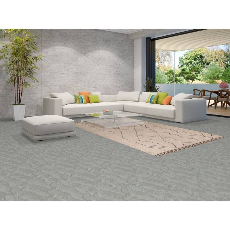 All-Over Striped Ivory Moroccan Area Rug Handmade Wool Carpet - 6'1"x 10'1"