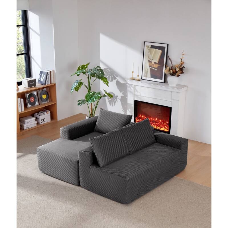 105" Cloud Sectional Couch with L-Shape Chaise,Modern Modular Sofa with Deep Seat, Upholstered Couches for Living Room