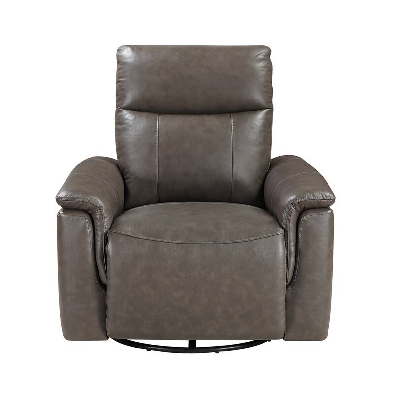 Koa 35" Leather Swivel Glider Reclining Chair - Gentle Gliding Motion