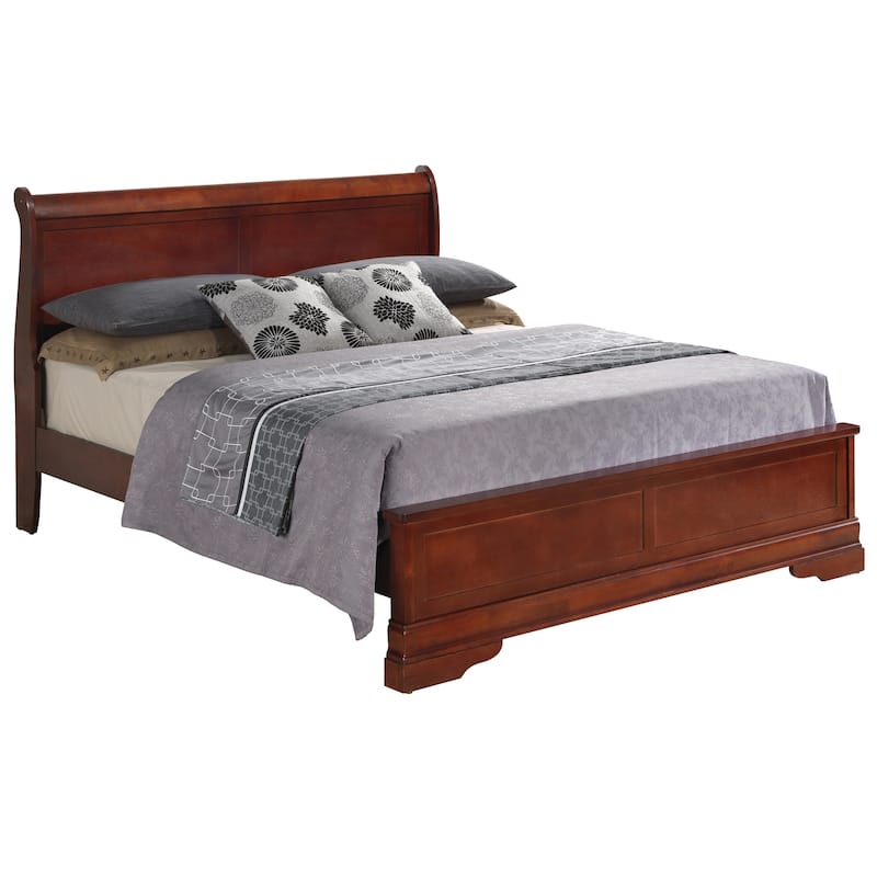 Wooden Full Panel Bed - 84" - Red