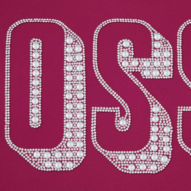 Boss Babe Pillow, Pearls and Rhinestones on Velvet, Feather Insert