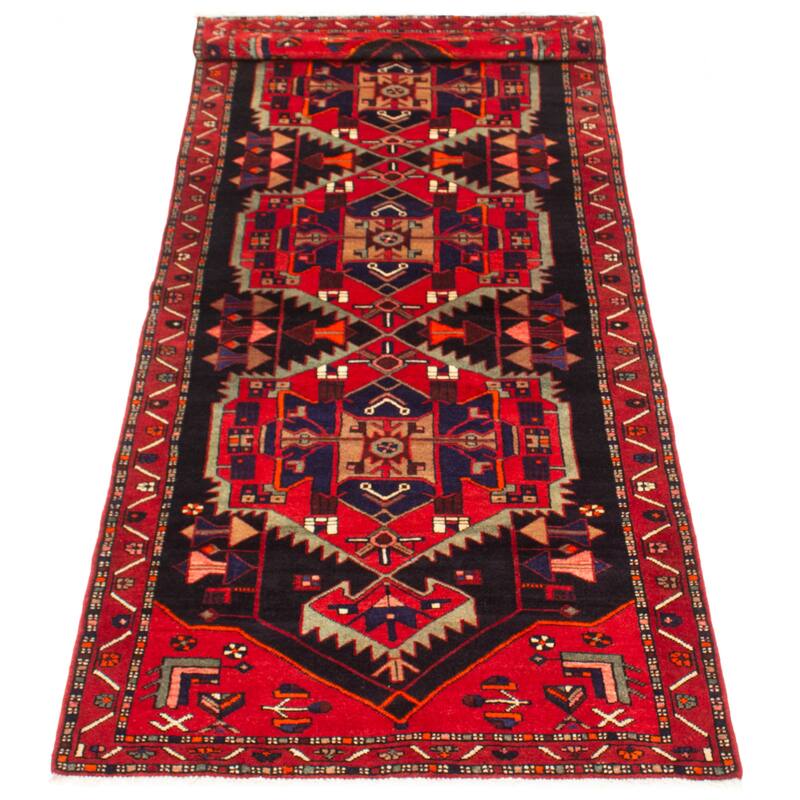 ECARPETGALLERY Hand-knotted Konya Anatolian Black Wool Rug - 3'9 x 9'10