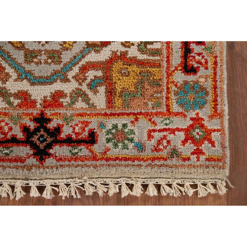 Geometric Heriz Serapi Oriental Accent Rug Handmade Wool Carpet - 2'0" x 3'0"