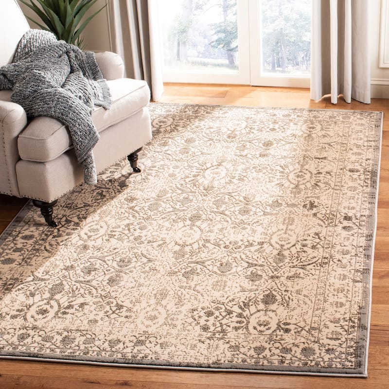 SAFAVIEH Brilliance Ditsa Vintage Boho Distressed Oriental Rug - 4' x 6' - Cream/Grey