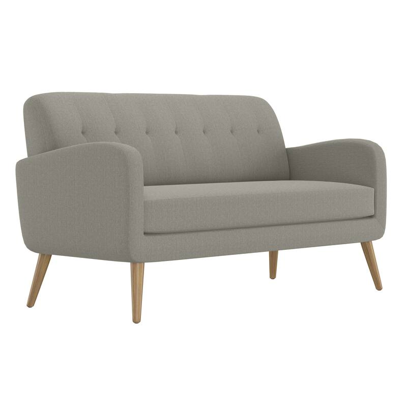 Mid-Century Modern Sofa with Tufted Back and Wood Legs - Great for Small Spaces and Guest Rooms
