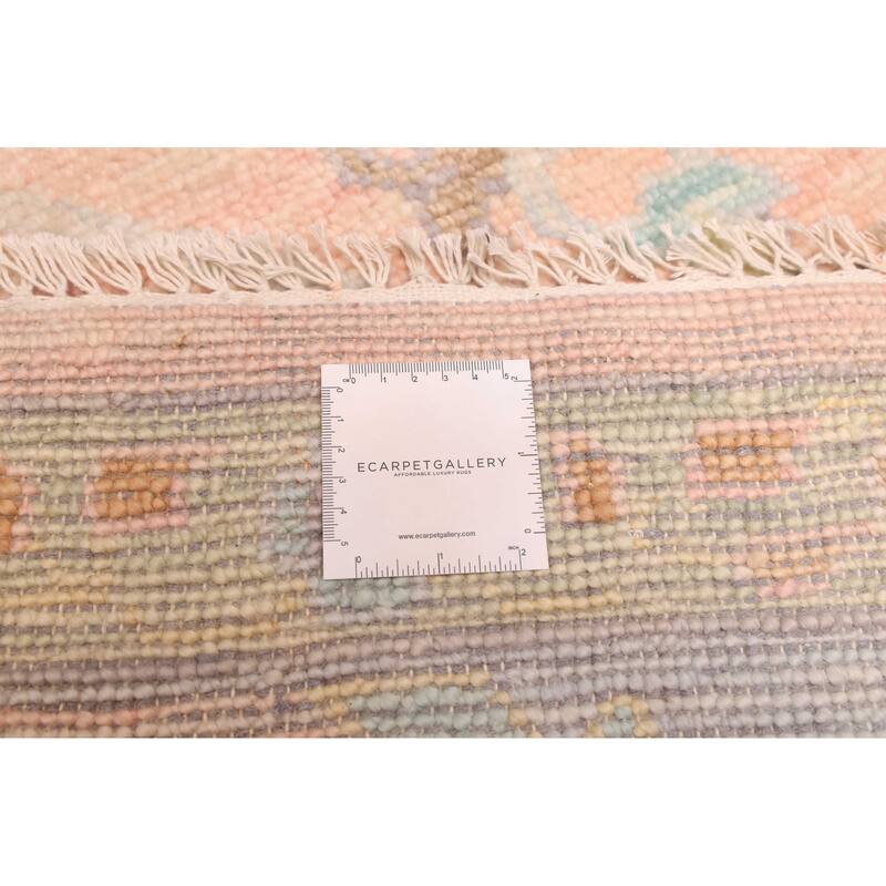 ECARPETGALLERY Hand-knotted Modern Oushak Salmon Wool Rug - 10'1 x 14'3