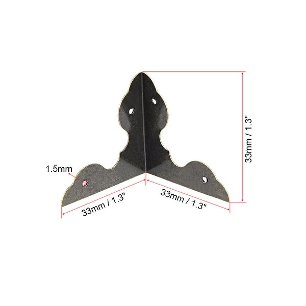 Metal Box Corner Protectors Edge Guard Protector 33x33x33mm Bronze Tone ...
