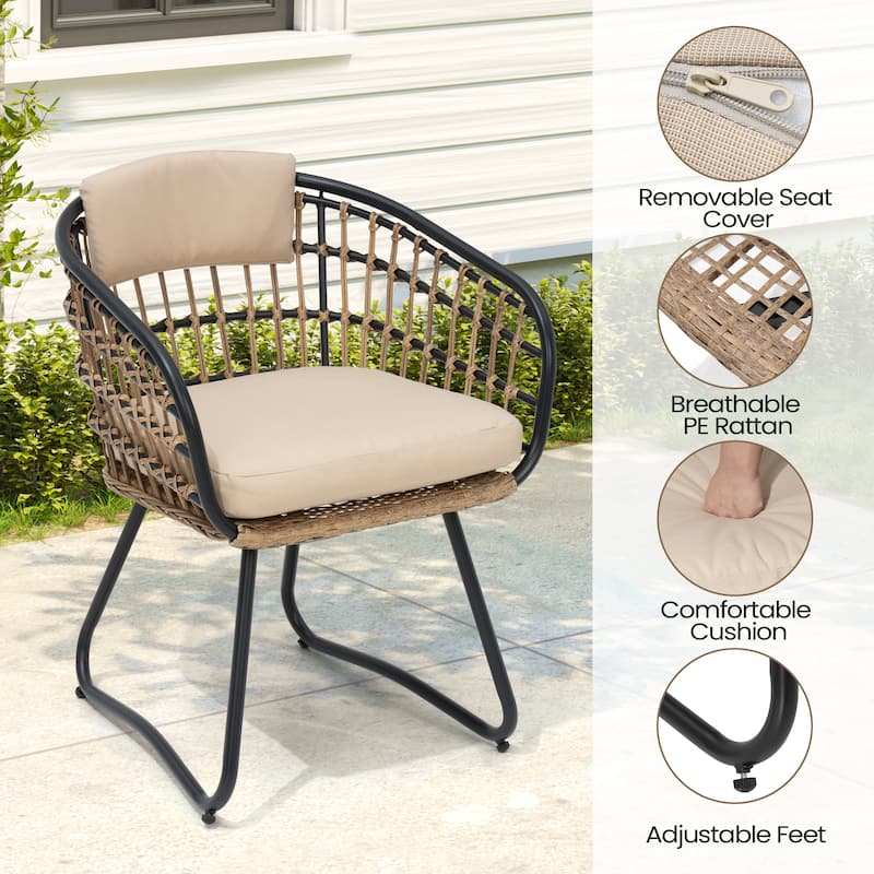 9PC Aluminum Extendable Patio Dining Sets Table Outdoor Rectangular with Rattan Chair