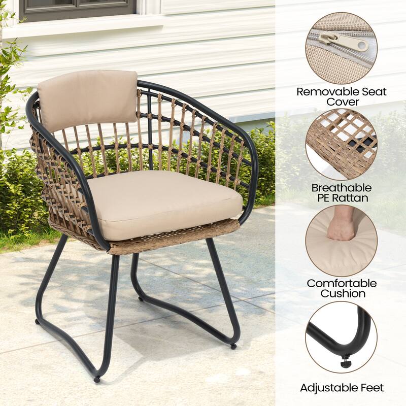 7/9PC Outdoor Aluminum Expandable Patio Dining Sets Extension Table with Rattan Chair