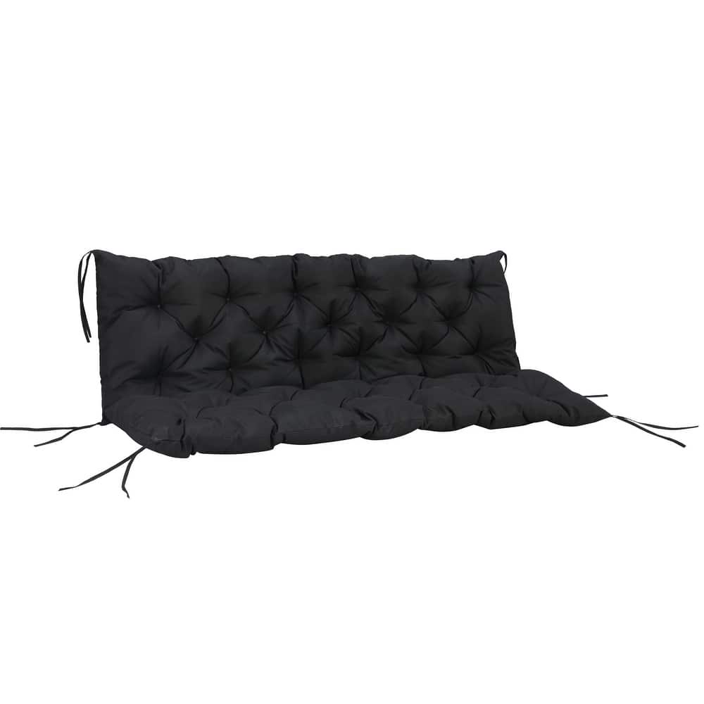 Outsunny 3 Seater Outdoor Seat Pads Bench Swing Chair Replacement Cushions Backrest for Patio Garden