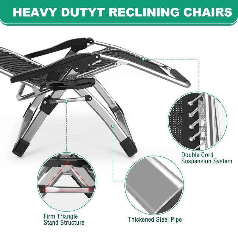 DoCred Zero Gravity Chair, Reclining Lounge Chair with Pad and pillow