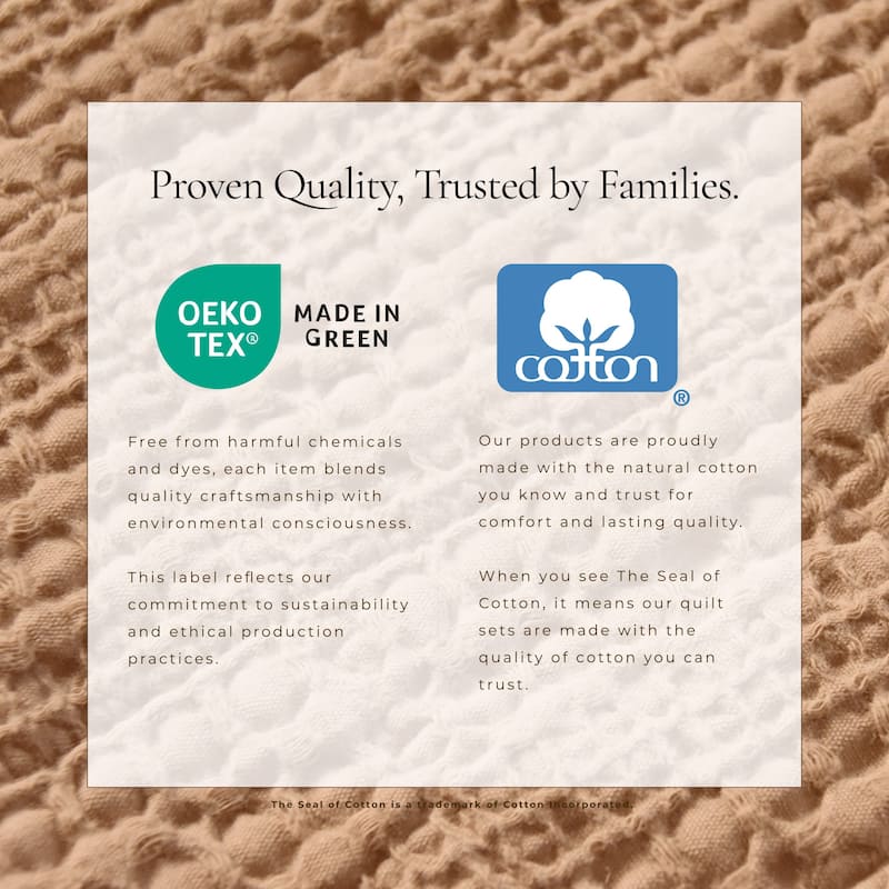 Linery & Co. Cotton Honeycomb Waffle Garment Washed Quilt Set