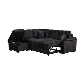 87.4" Sleeper Sofa Bed,2 in 1 Pull Out sofa bed L Shape Couch with ...
