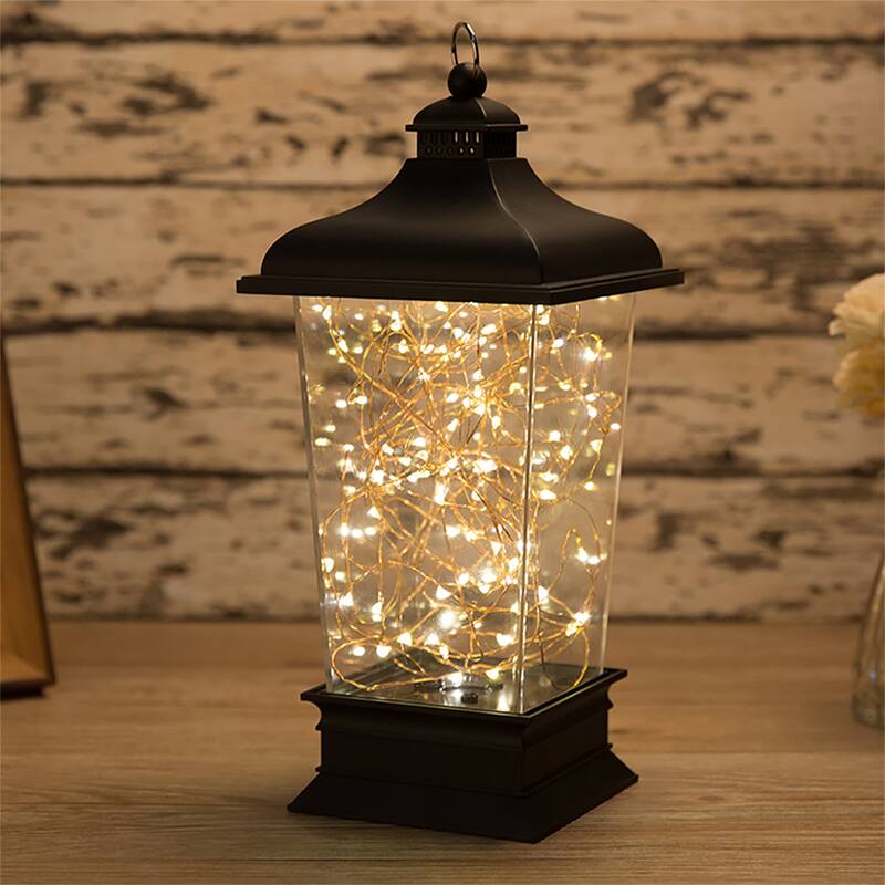 Acrylic Lantern with Copper Wire Fairy Lights,Christmas Decorative Light