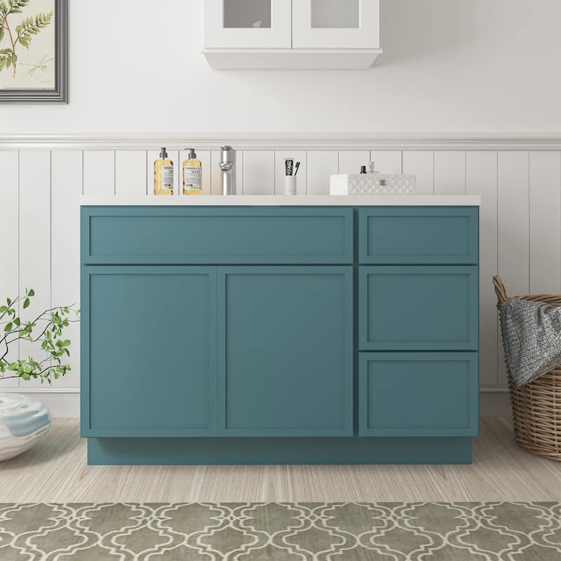 Vanity Art 45" Birch Freestanding Bathroom Vanity Cabinet without Top - Green