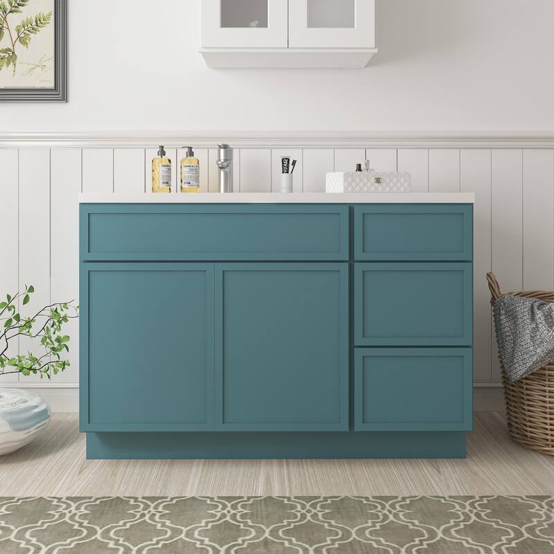 Vanity Art 48" Birch Freestanding Bathroom Vanity Cabinet without Top - Green