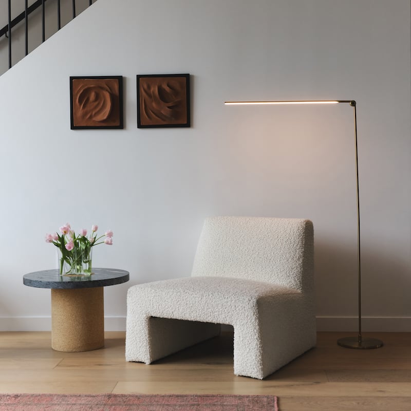 Brightech Libra 64.5 in. Antique Brass Industrial Dimmable and Color Temperature Adjustable LED Floor Lamp