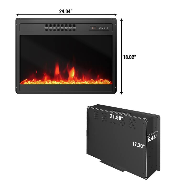 23 INCH Recessed Electric Fireplace with Remote Control (only Electric Fireplace) - 23 in.