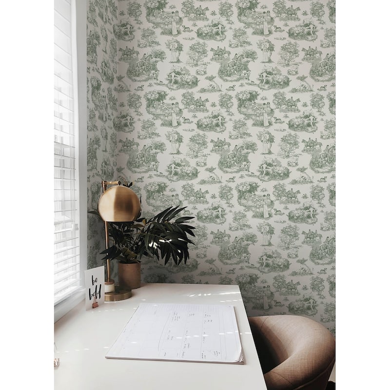 Rachel Antonoff Green The Chase Peel Stick Wallpaper