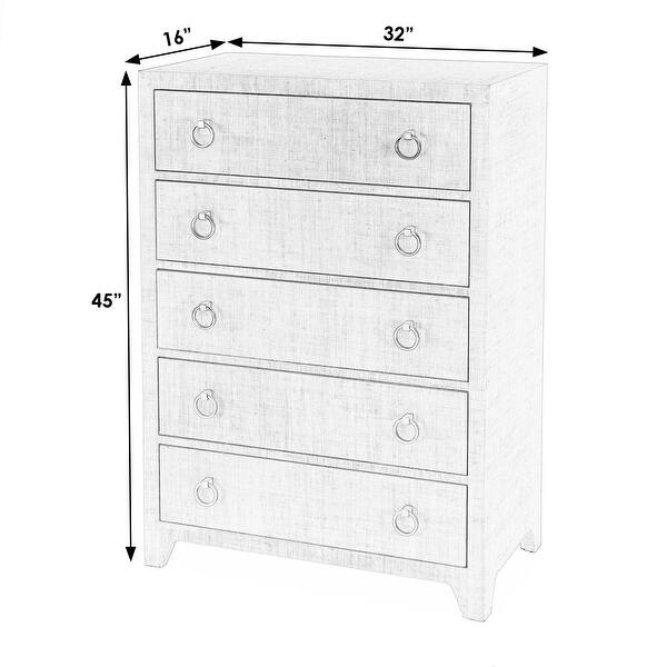 Bar Harbor 5 Drawer Raffia Dresser