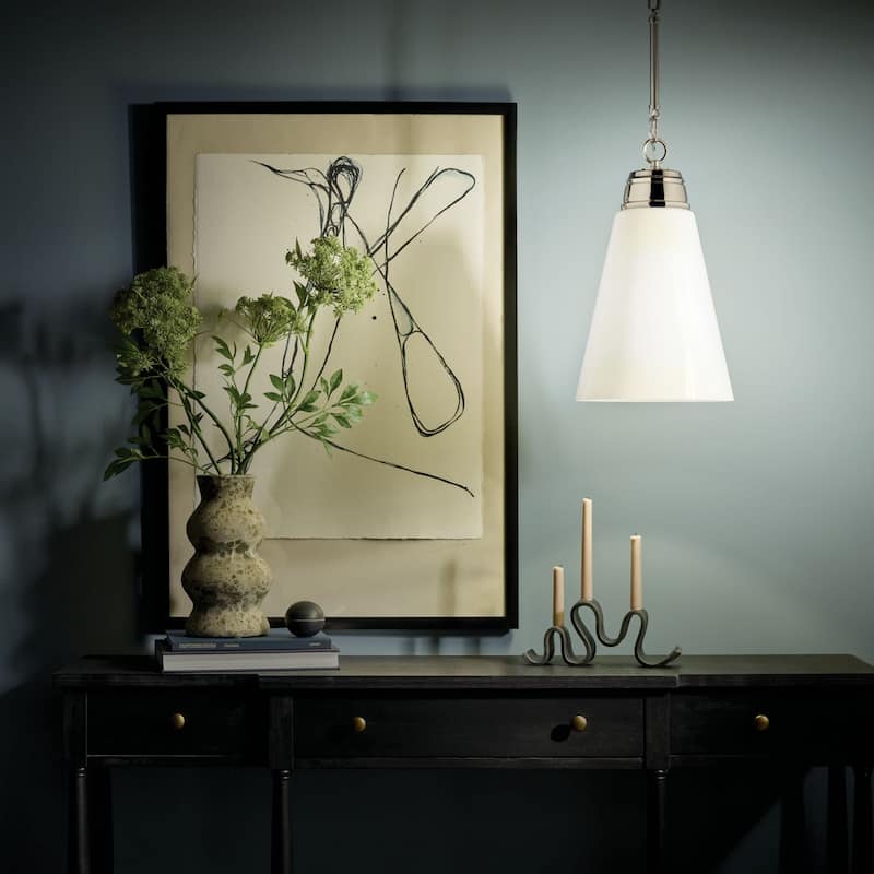 Kichler 52661 Marsailli 12" Wide Pendant with Glossy White Opal Glass