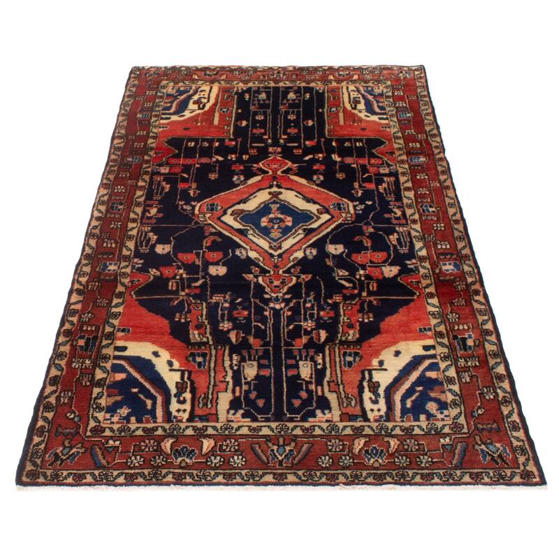 ECARPETGALLERY Hand-knotted Andelz Navy Wool Rug - 4'9 x 9'5