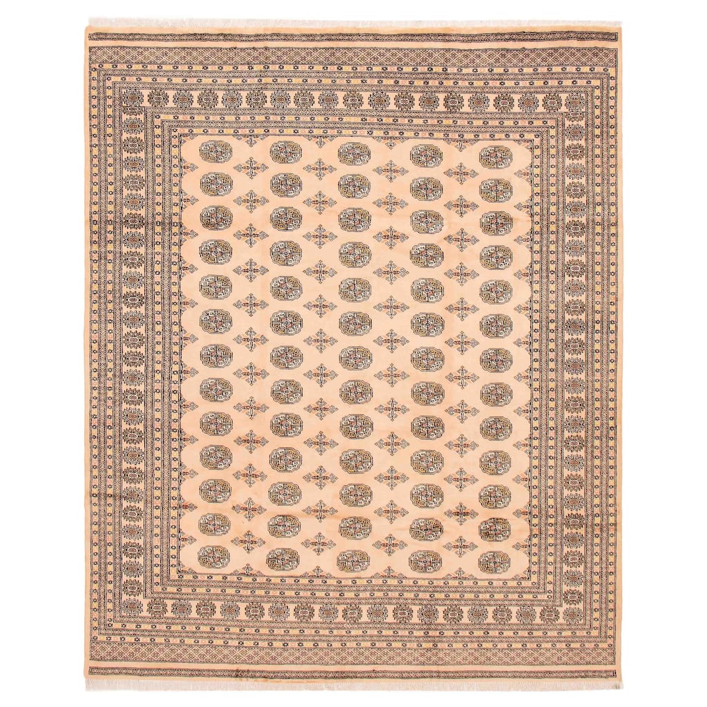ECARPETGALLERY Hand-knotted Finest Peshawar Bokhara Beige Wool Rug - 8'1 x 9'11