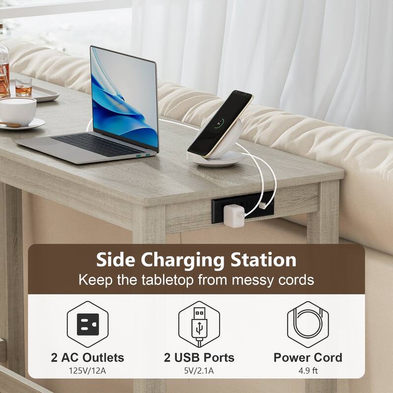 Gymax 4PCS Bar Table Set w/Charging Station 3 Padded Stools for Living