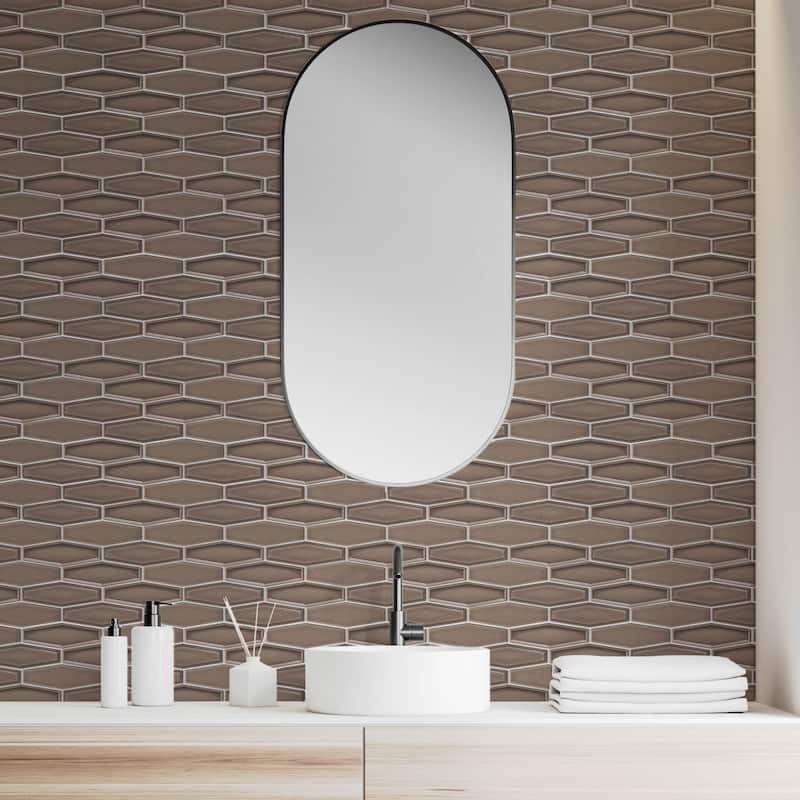 Honeycomb 1.5" x 4.9" Glossy Porcelain Mosaic Tile