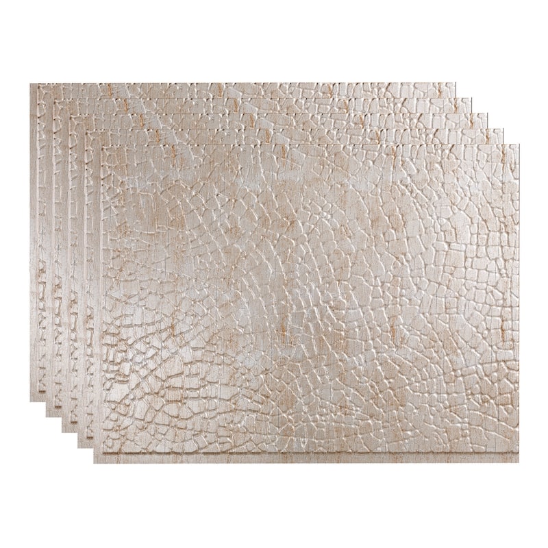 FASÄDE Safari Decorative Vinyl Backsplash Panel - 5 Pack - Vintage Metal