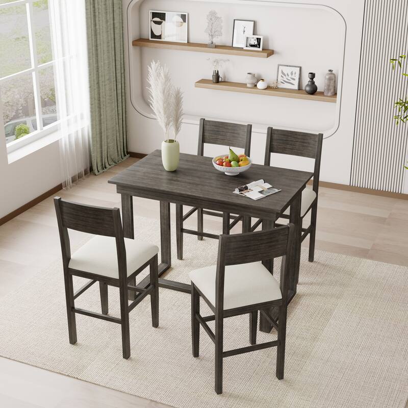 5Piece Farmhouse Counter Height Dining Table Set Bed Bath & Beyond