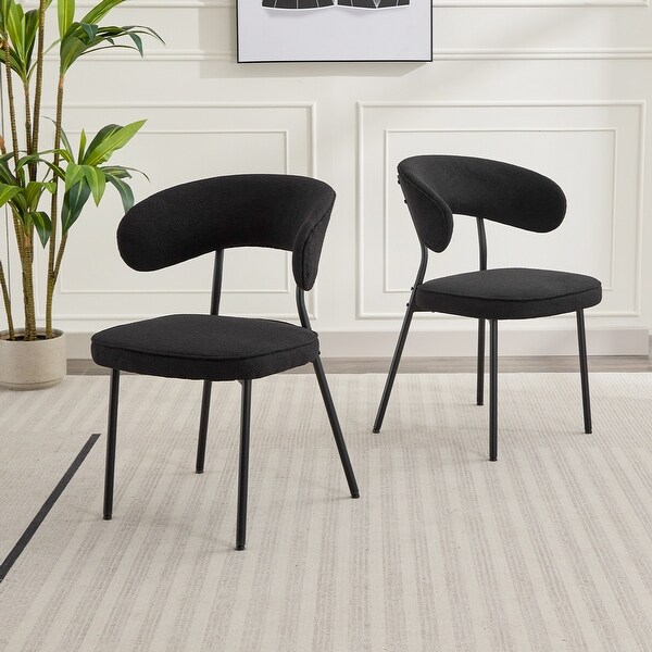 m*h様 SISANDI MIES CLASSIC midnight black XINMICS Dining Chairs with Curved Backrest, Modern Fabric