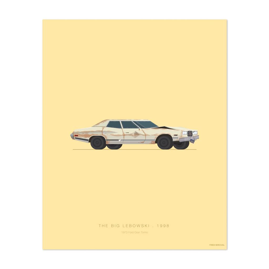 The Big Lebowski 1973 Ford Gran Torino Digital Cars Art Print/Poster