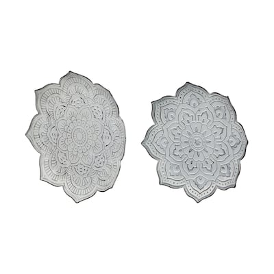 Miranda Stamped Metal Lotus Flower Wall Decor (Set of 2) - Small