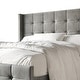 preview thumbnail 3 of 23, CraftPorch Luxurious Square Button-Tufted Wingback Velvet Upholstered Bed