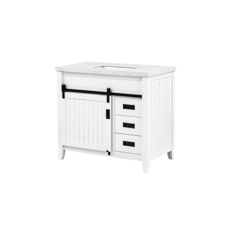 37'' Hanford Bathroom Vanity with Engineered Stone Top