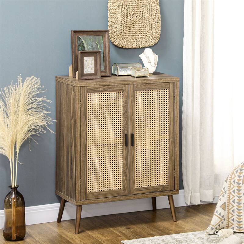 Sideboard Buffet Cabinet with Rattan Doors