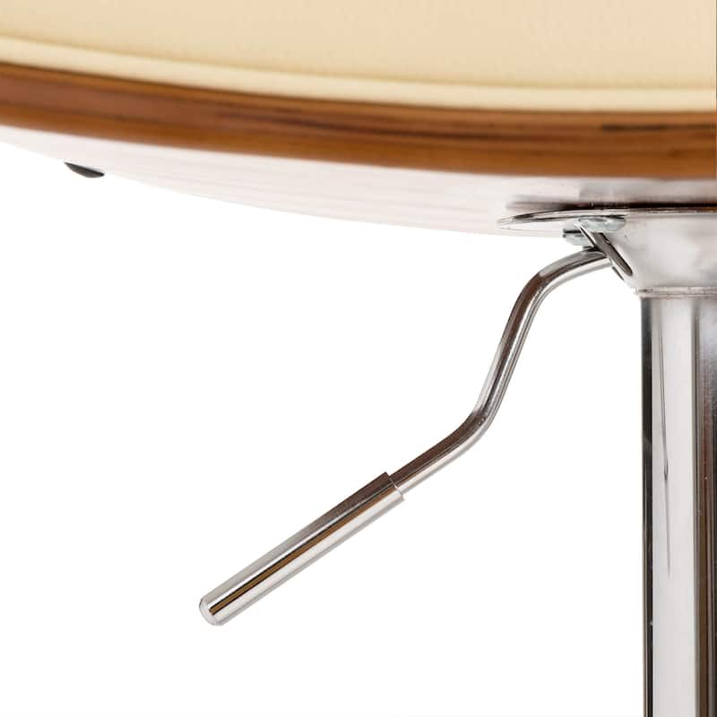 Glitzhome 46"H Mid-Century Modern Adjustable Swivel Bar Stool Set of 2